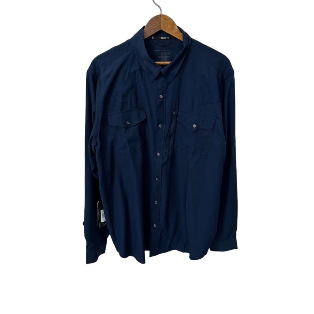 Rank45 Men's Roughie Tech Long Sleeve Pearl Snap Western Shirt